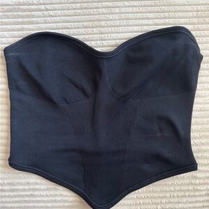 Black Strapless Bustier Top